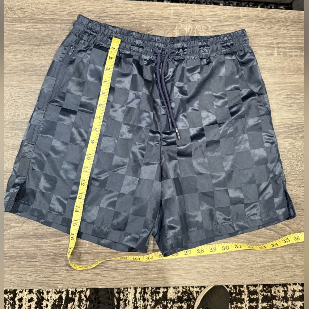 Madison Gray Checkered Men's Swim Shorts - Picture 3 of 9